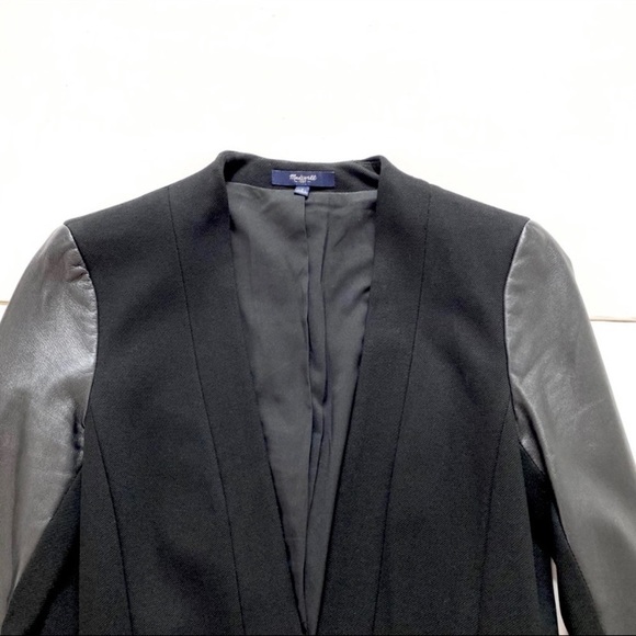 Madewell Genuine Leather-Sleeves Blazers Jacket in Black
Style B1655 - Picture 6 of 9